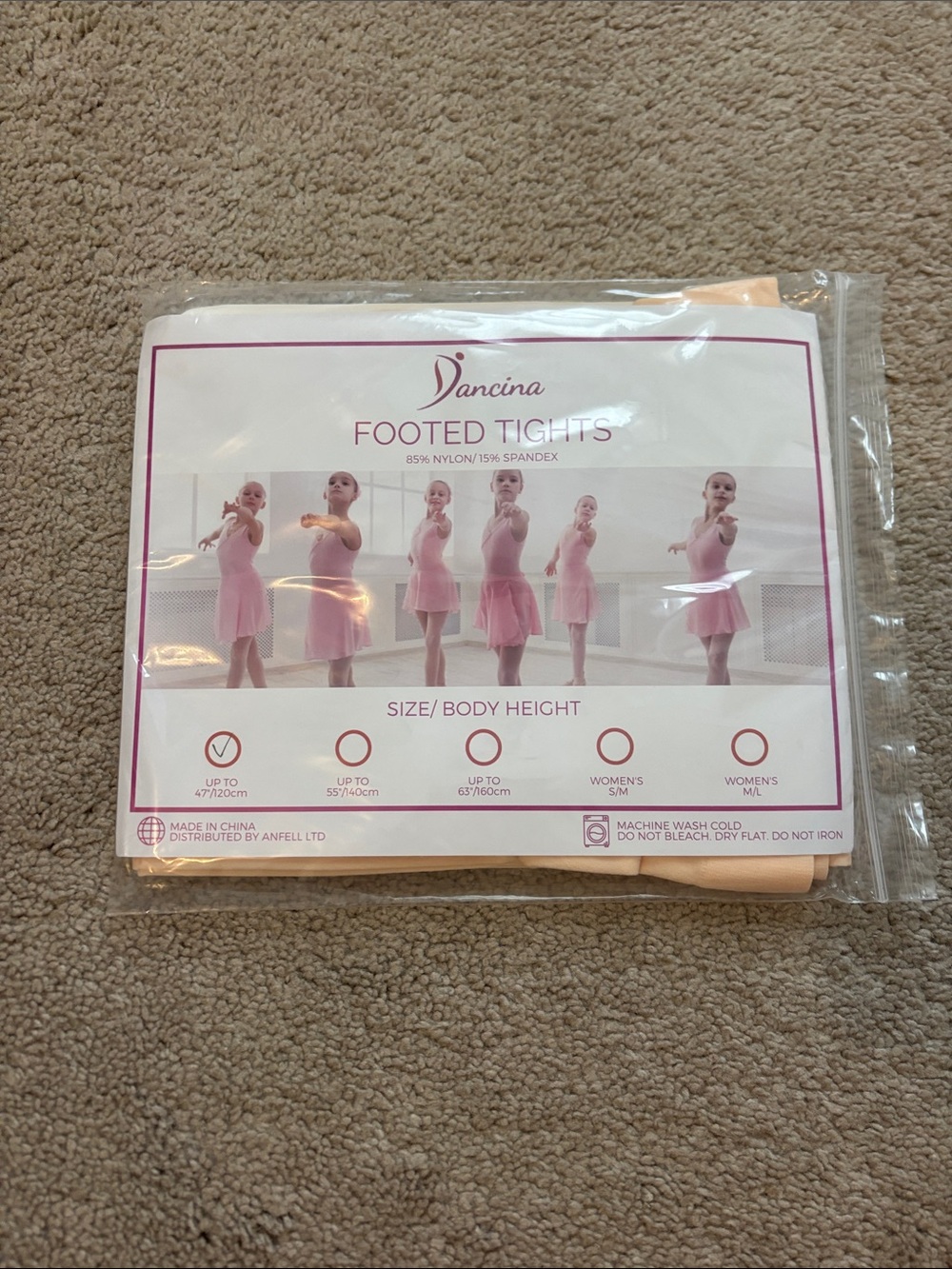 Girls' Pink Footed Tights